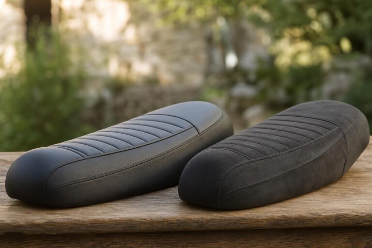 Housse de selle 50cc en simili-cuir ou alcantara, laquelle choisir